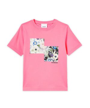 Logo print short sleeve t-shirt in pink