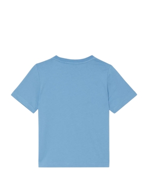 Mavi rəngli loqo detallı qısaqol t-shirt