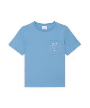 Голубая футболка с короткими рукавами и логотипом