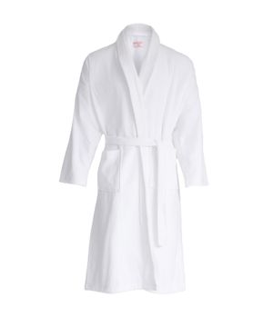 Belted waist robe in white 