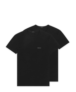Qara rəngli loqo detallı t-shirt dəsti