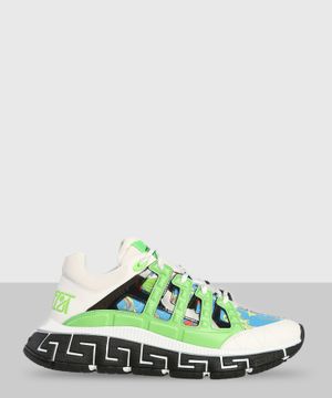 Multicolor "Greca" sole low-top sneakers