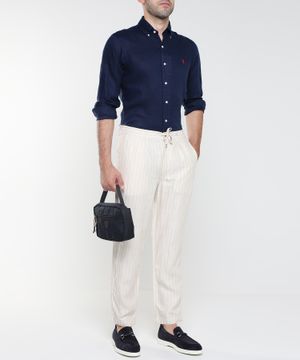 Straight-fit linen shirt