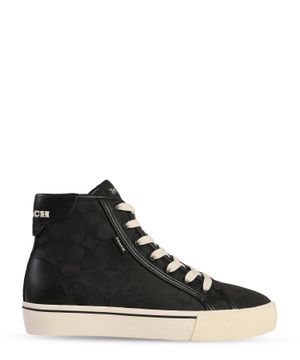 Black ankle sneakers with lace-up design