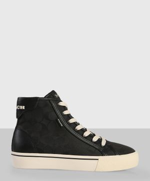 Black ankle sneakers with lace-up design