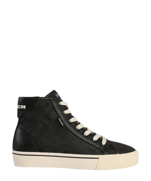 Black ankle sneakers with lace-up design