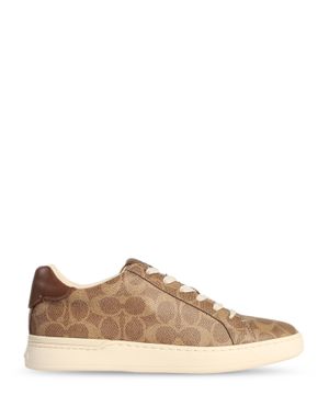 Brown sneakers with logo print