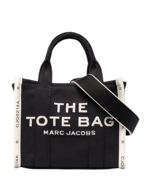 Jacquard mini tote bag in black and white