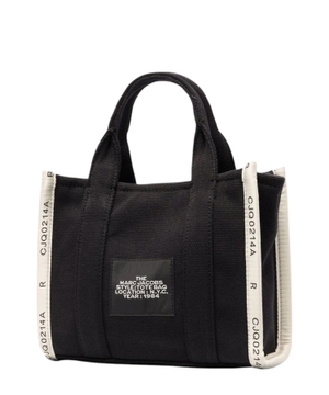 Jacquard mini tote bag in black and white