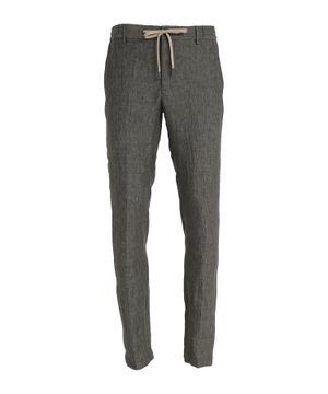 Elastic waist trousers in khaki