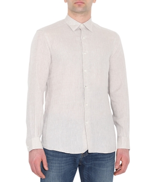 Straight-fit linen shirt in beige