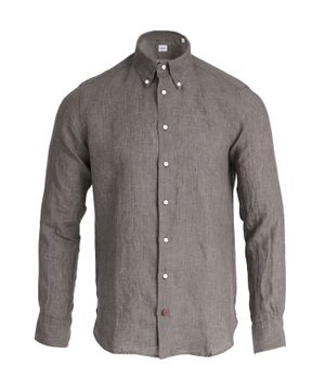 Long sleeve linen shirt in gray