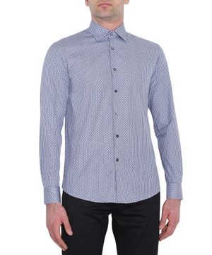 Straight fit logo detail shirt in blue