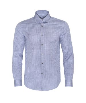 Straight fit logo detail shirt in blue