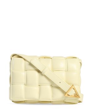 ''Cassette'' leather crossbody bag in yellow