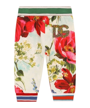 Floral-print track trousers in multicolor