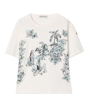 Short sleeve printed t-shirt in white