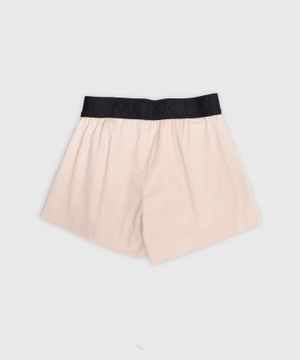 Elastic waist shorts in beige 