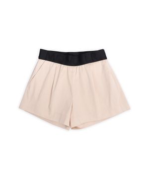 Elastic waist shorts in beige 