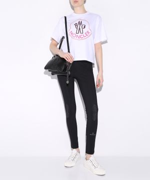 Logo-print straight fit leggings in black