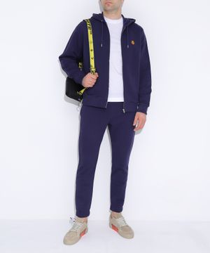 Blue tiger motif track trousers