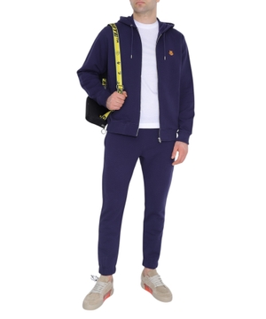 Blue tiger motif track trousers
