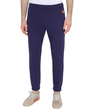 Blue tiger motif track trousers