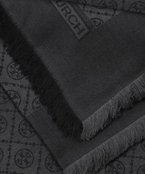 Logo detail scarf in black 