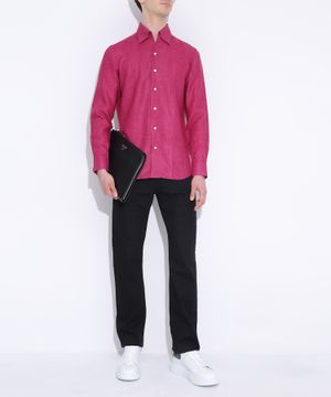 Pink shirt with classic collar
