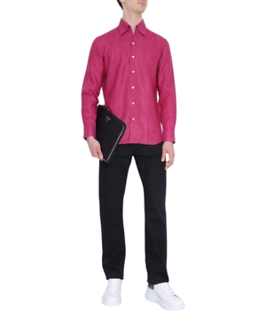 Pink shirt with classic collar