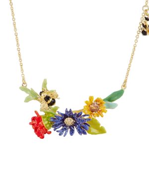 Колье "Meadow flowers and bee"