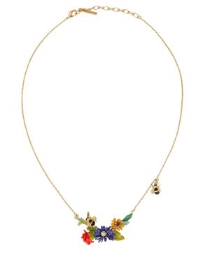 Колье "Meadow flowers and bee"