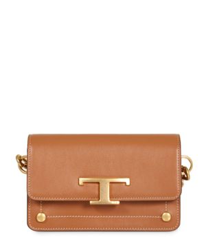 Logo buckle detail bag in brown