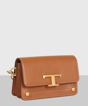 Logo buckle detail bag in brown