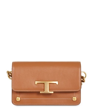 Logo buckle detail bag in brown