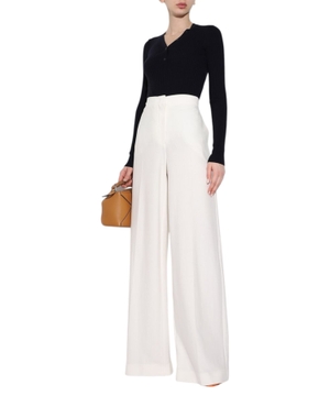 Wide-leg high-waist trousers in white