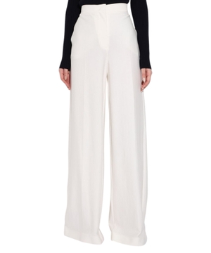 Wide-leg high-waist trousers in white