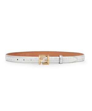 Silver-tone logo buckle detail belt in silver 