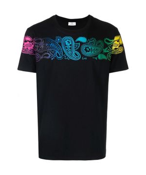 Black gradient paisley-print t-shirt