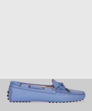 Leather moccasins in blue