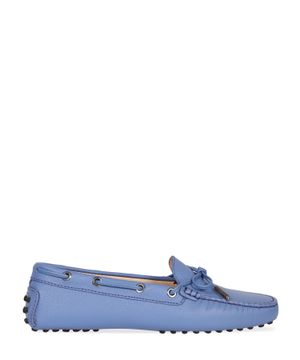 Leather moccasins in blue