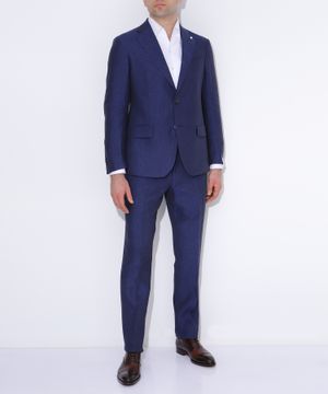 Straight-fit two button fastening suit