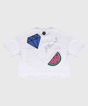 Applique detail t-shirt in white 