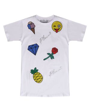 Applique detail t-shirt in white 