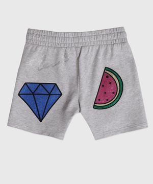 Gray shorts with logo detail 