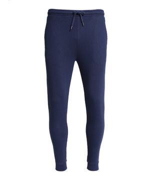 Elastic waist trousers in navy