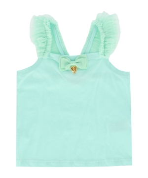 Ruched design bow detail t-shirt in blue