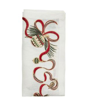 Napkin with christmas ornaments