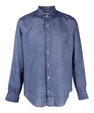 Button-up long sleeve shirt in blue
