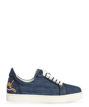 ''Elo Loubi Orlato'' logo embroidery denim sneakers in blue 